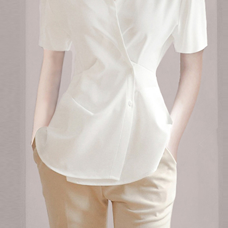 V-neck summer tops frenum shirt for women
