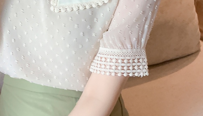 Doll collar short sleeve tops summer small shirt