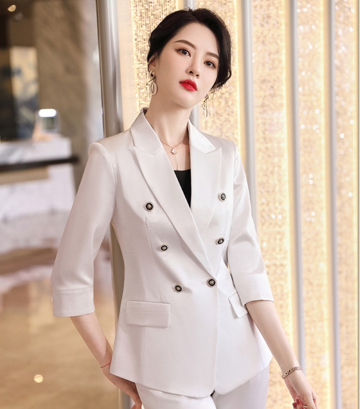Short sleeve coat business suit 2pcs set for women