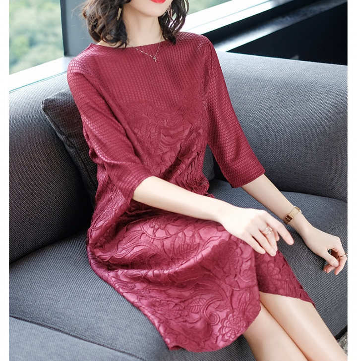 Loose exceed knee middle-aged dress for women