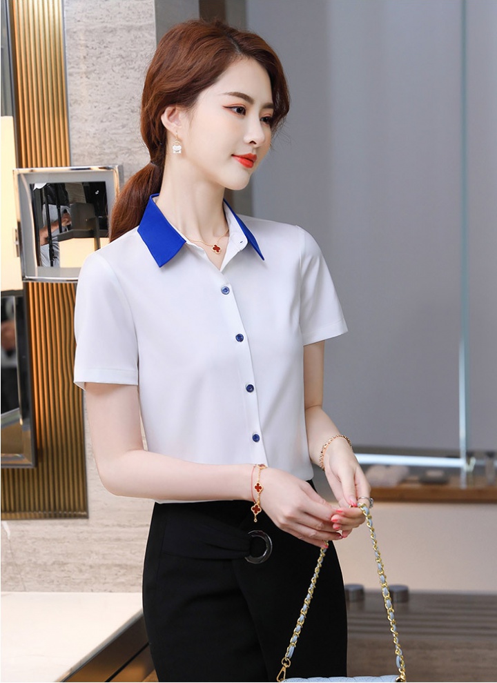 Profession short sleeve tops blue summer work clothing