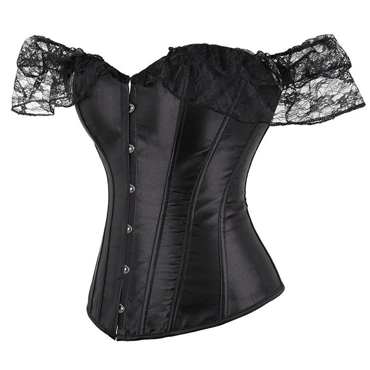Short sleeve body sculpting corset lace shapewear