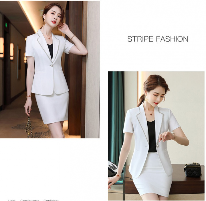 Thin Casual white skirt summer fashion business suit a set