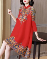 Western style spring retro middle-aged dress for women