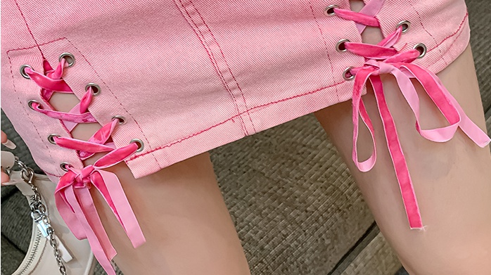 Strap Western style short skirt zip frenum tops a set