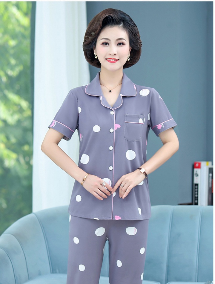 Middle-aged long pants pajamas a set for women