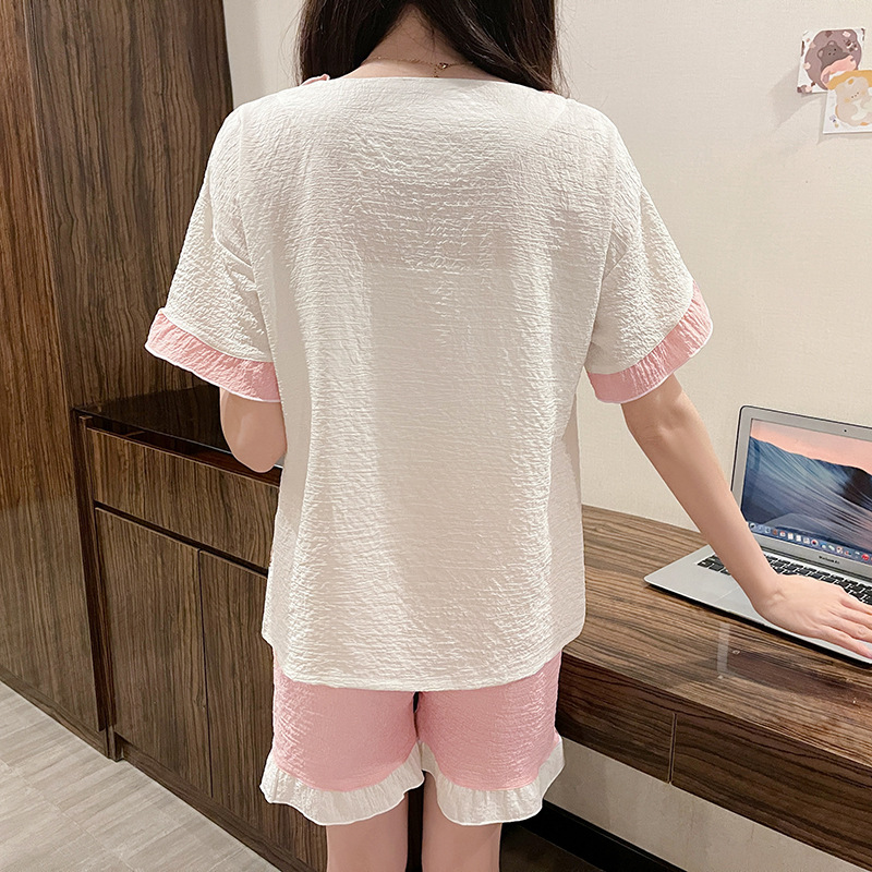 Short sleeve Korean style pajamas 2pcs set for women