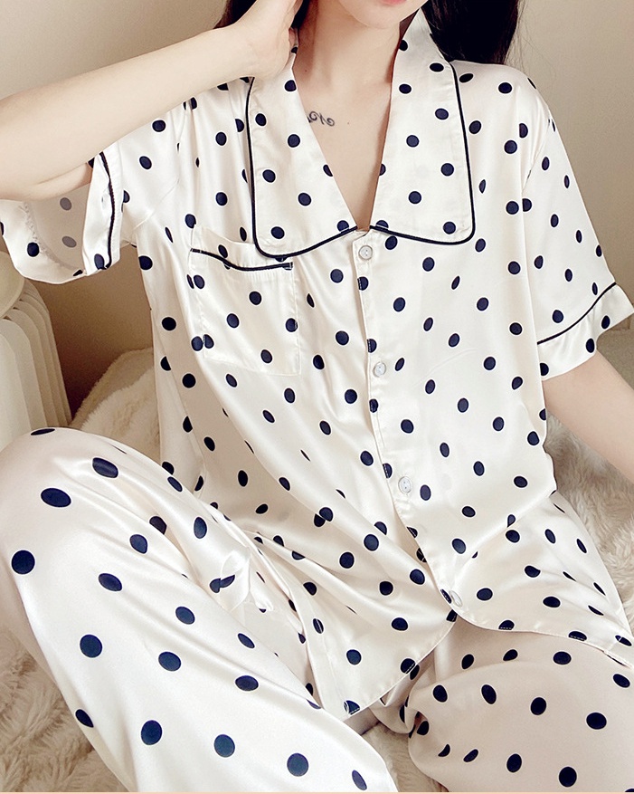 Casual long pants pajamas 3pcs set for women