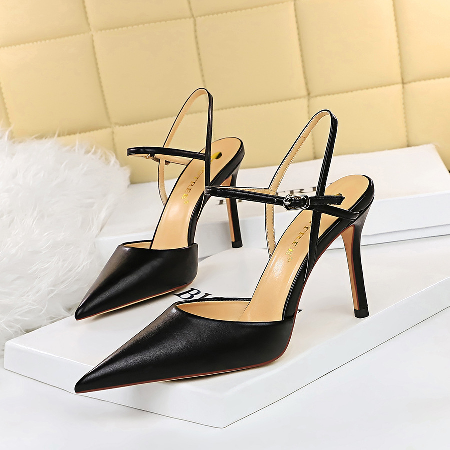 Simple summer stilettos retro high-heeled shoes