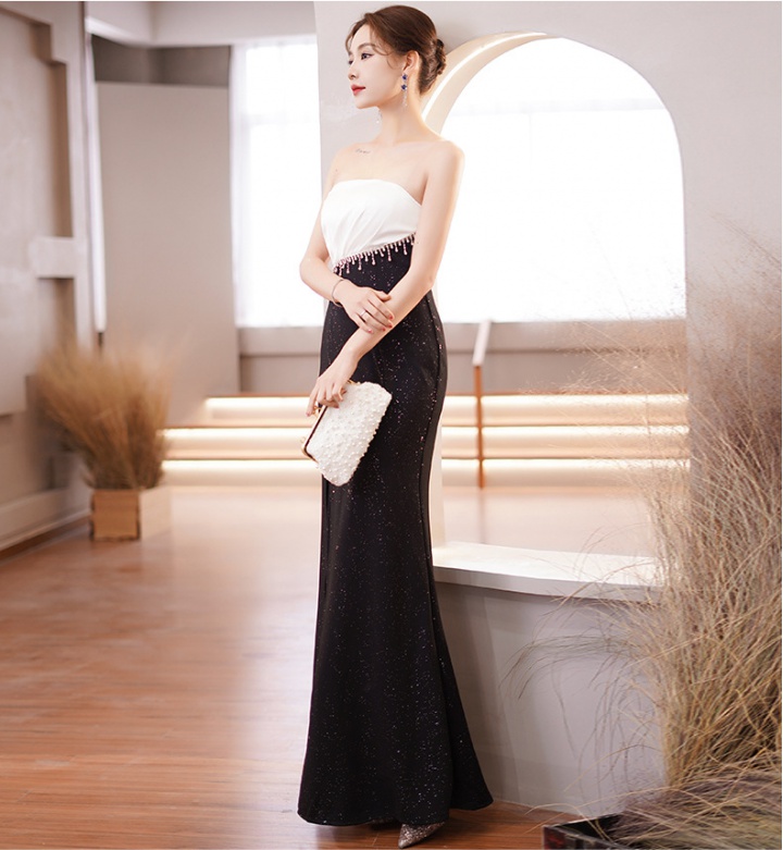 Wrapped chest formal dress sexy evening dress