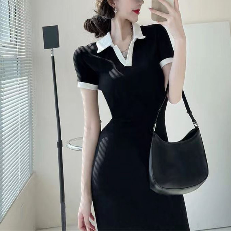 France style all-match sweet temperament slim dress for women