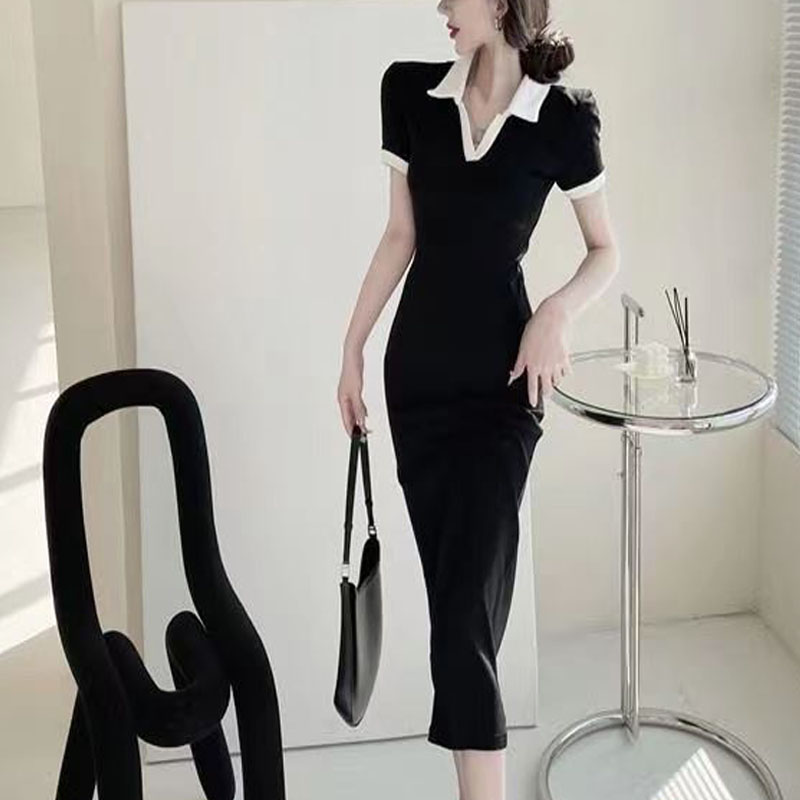 France style all-match sweet temperament slim dress for women