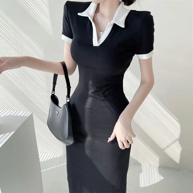 France style all-match sweet temperament slim dress for women