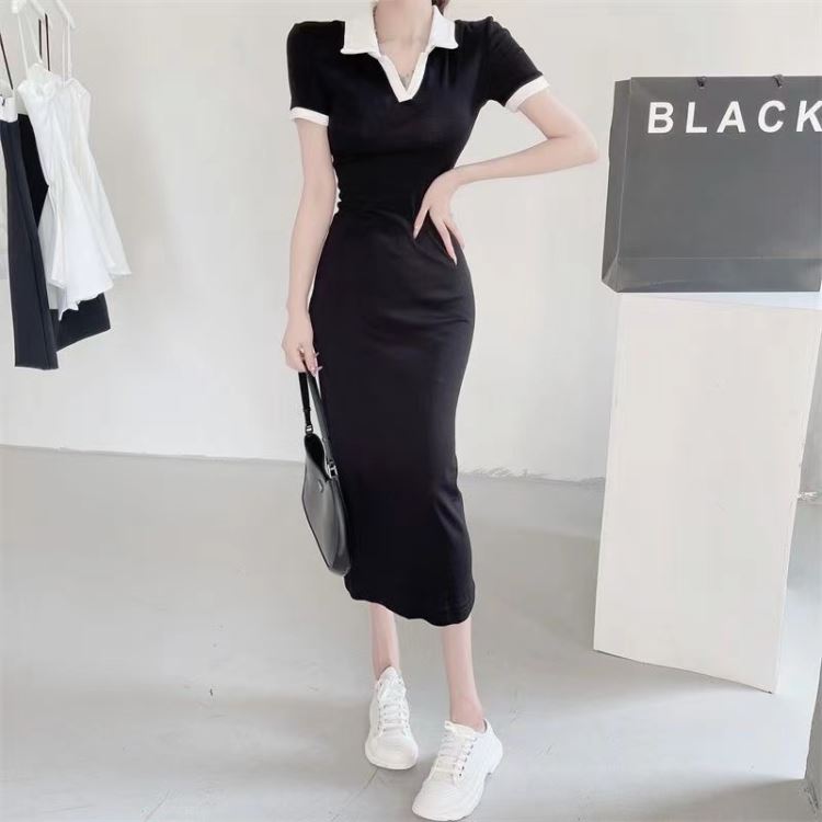 France style all-match sweet temperament slim dress for women