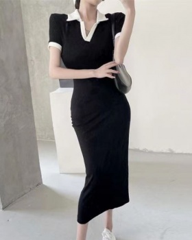France style all-match sweet temperament slim dress for women