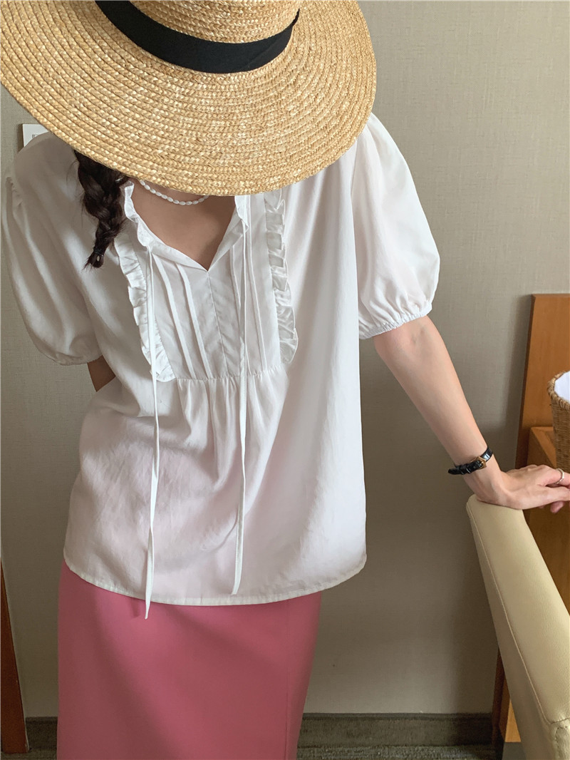 Short sleeve sweet pure Korean style shirt