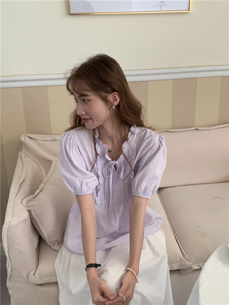 Short sleeve sweet pure Korean style shirt