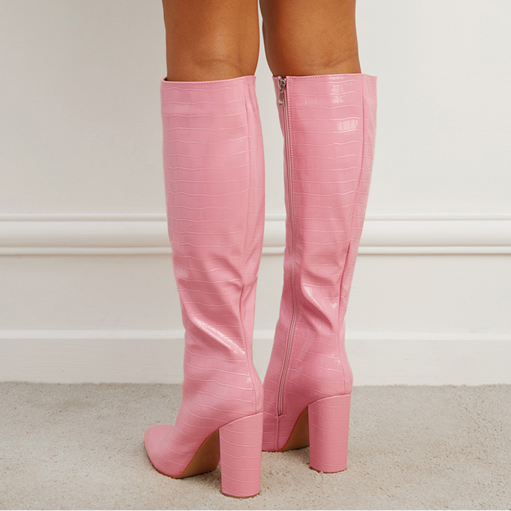 Side zipper boots thigh boots for women
