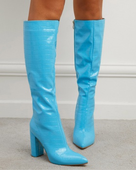 Side zipper boots thigh boots for women