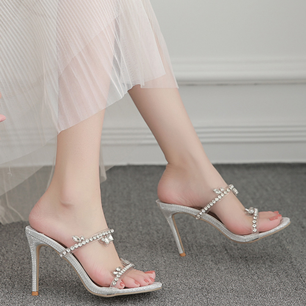 European style sandals rhinestone high-heeled shoes