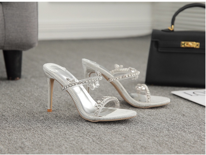 European style sandals rhinestone high-heeled shoes