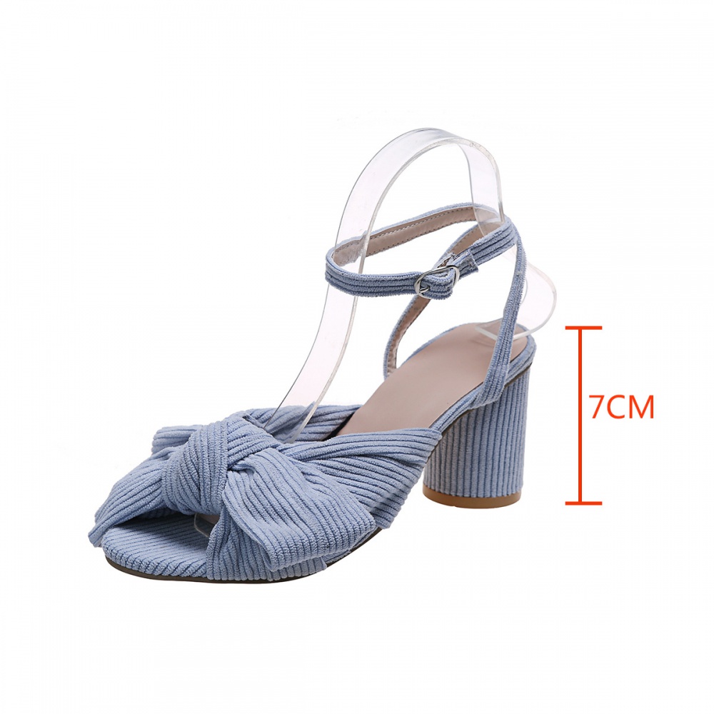 Summer thick high-heeled shoes bow sandals for women