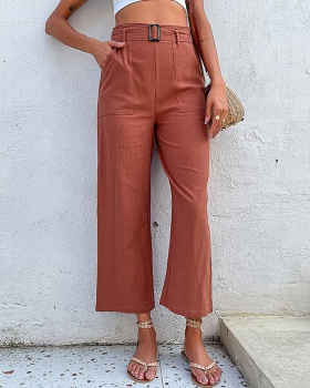 Summer flare pants red casual pants for women
