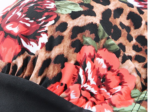 Summer leopard skirt splice separates swimsuit 2pcs set