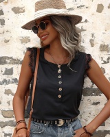 Summer European style pure tops lace splice Casual vest