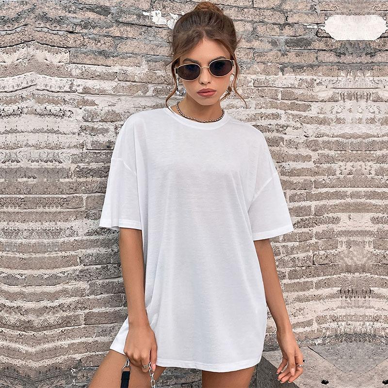 Summer European style tops round neck T-shirt for women