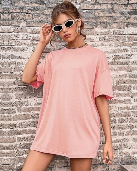 Summer European style tops round neck T-shirt for women