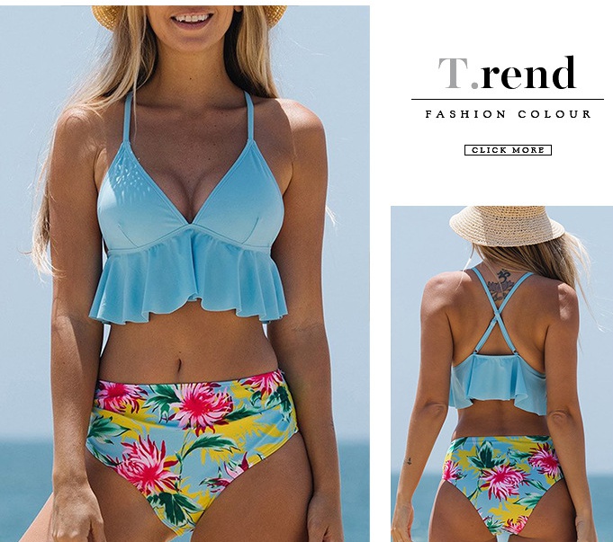 Geometry summer floral European style swimwear for women