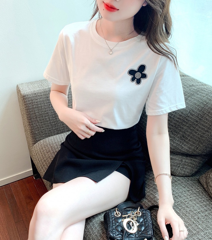 Pure cotton loose T-shirt summer tops for women