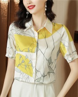 Mixed colors silk short sleeve real silk shirt for women