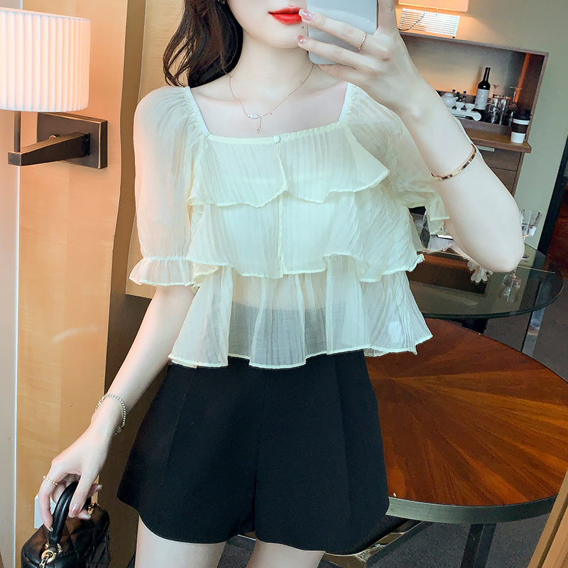 Short sleeve summer shirt Korean style tops for women