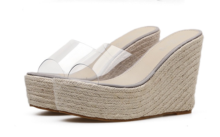 Summer weaving sandals transparent slippers for women
