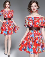 Loose fashion elegant short sleeve summer dress