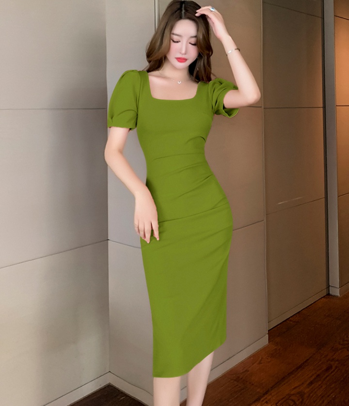 Temperament fold slim elegant fashion package hip dress