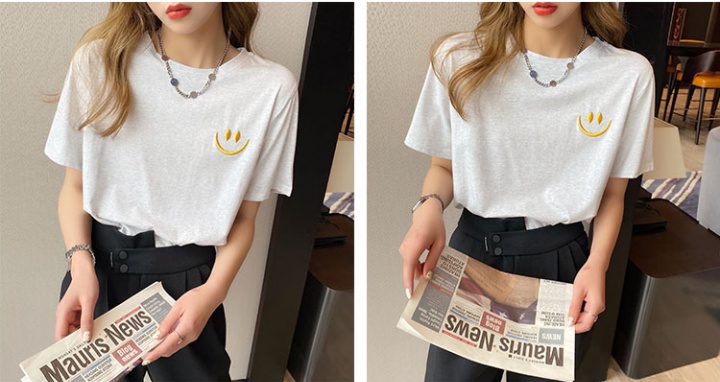 Loose short sleeve tops round neck T-shirt for women