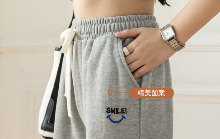 Nine tenths thin sweatpants gray casual pants for women