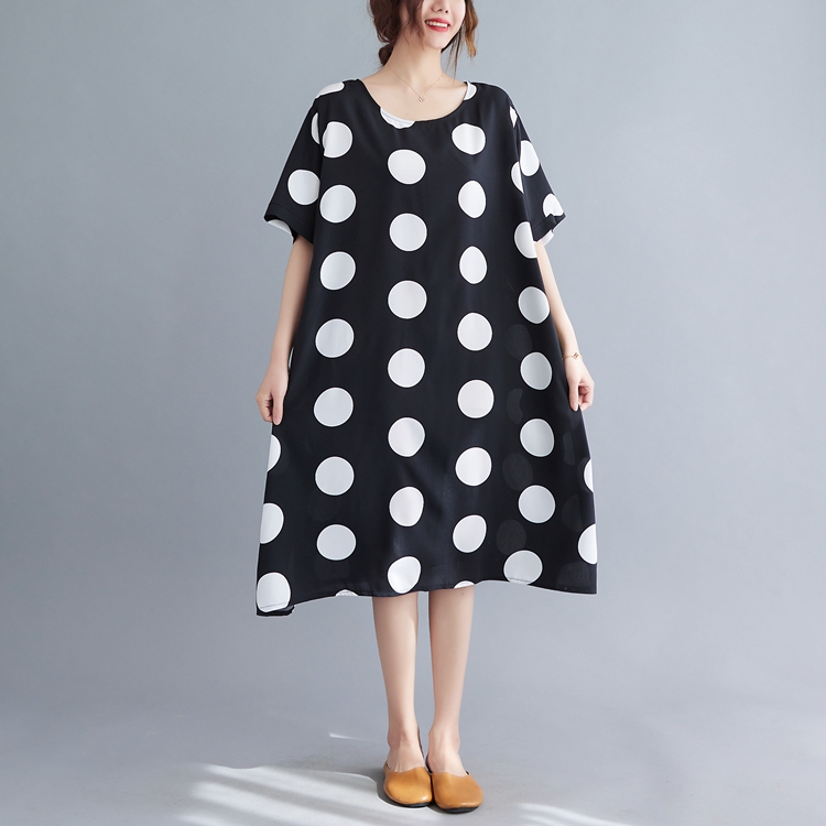 Big dot loose summer fat printing large yard dress