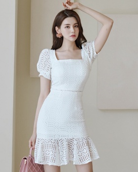 Summer lace dress fashion slim tops 2pcs set for women