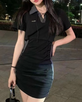 Sexy slim Korean style dress short sleeve summer shirt