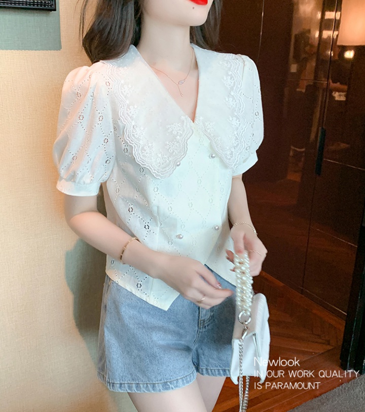 Lace all-match small shirt summer shirts for women