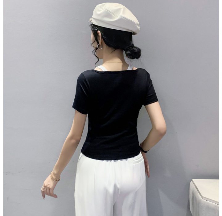 Slim T-shirt pure cotton small shirt for women