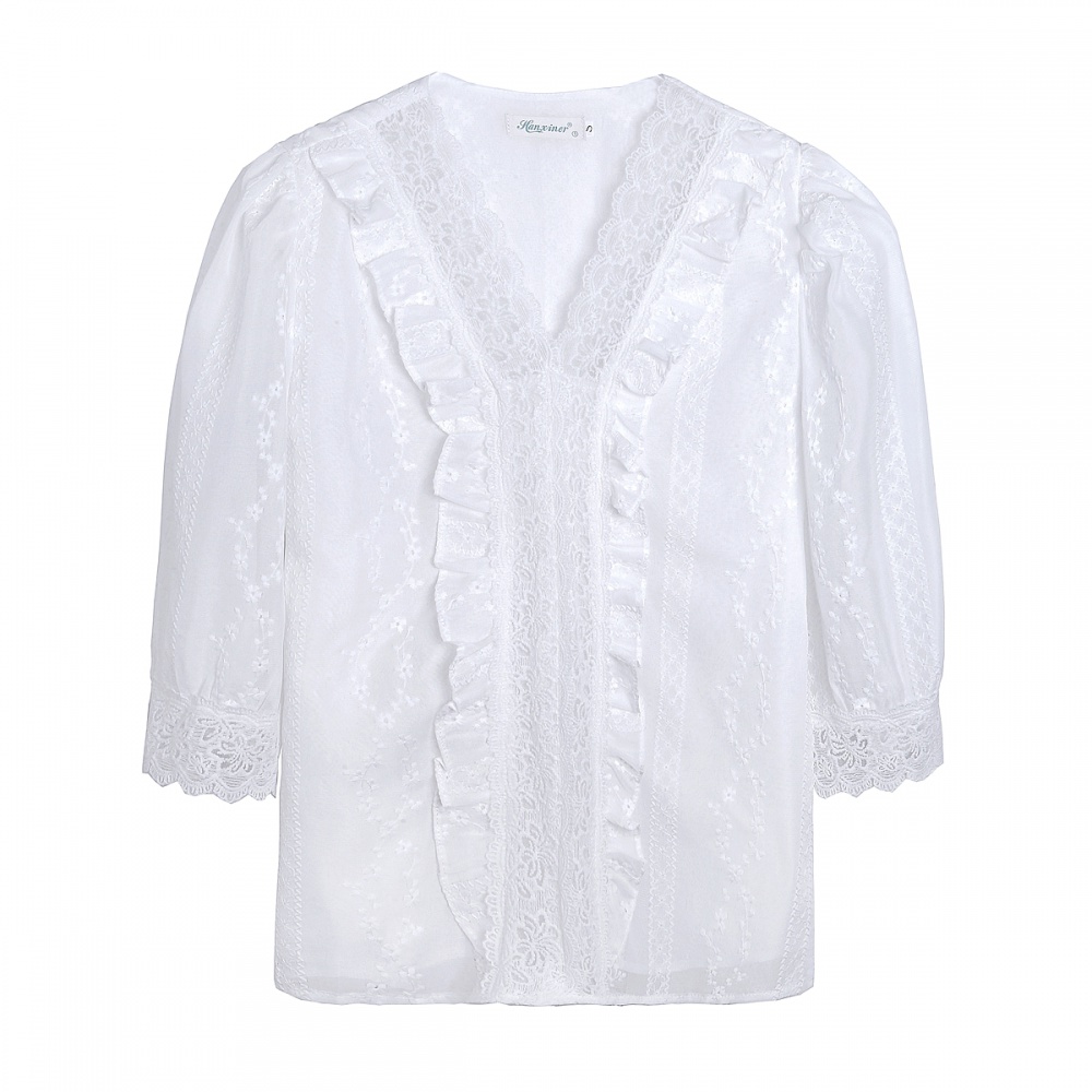 Lace summer tops Western style small shirt