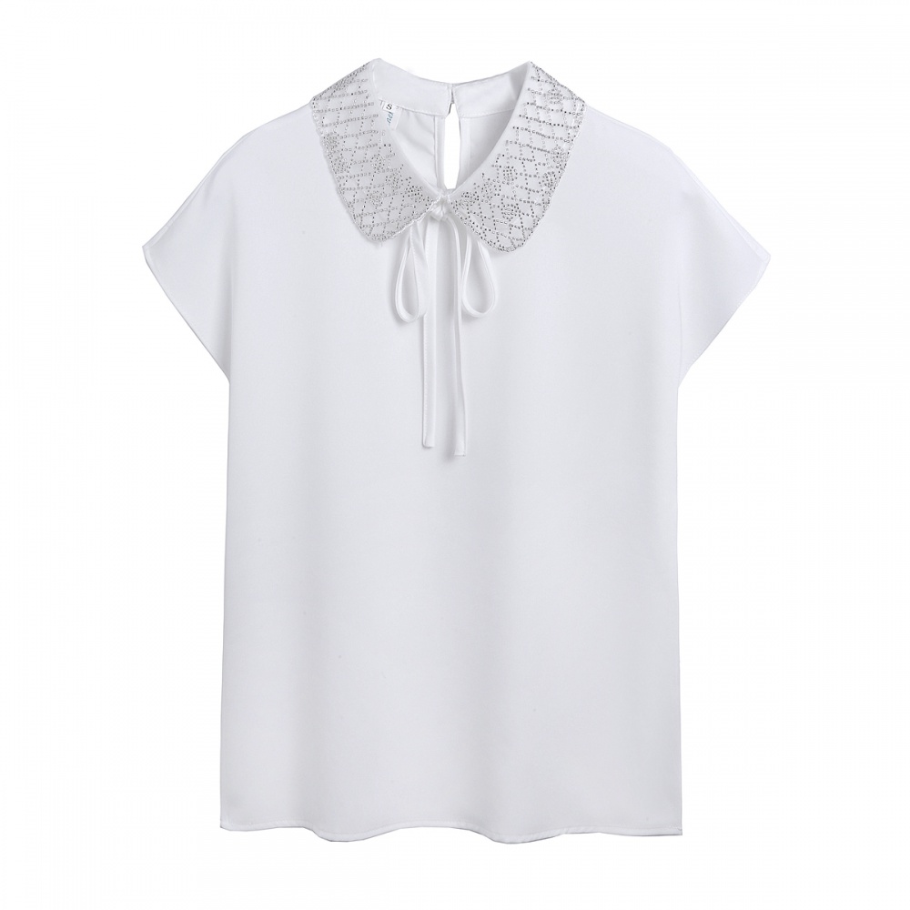 Summer short sleeve shirt silk tops for women