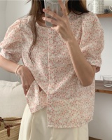 Summer floral short sleeve fresh Korean style shirt