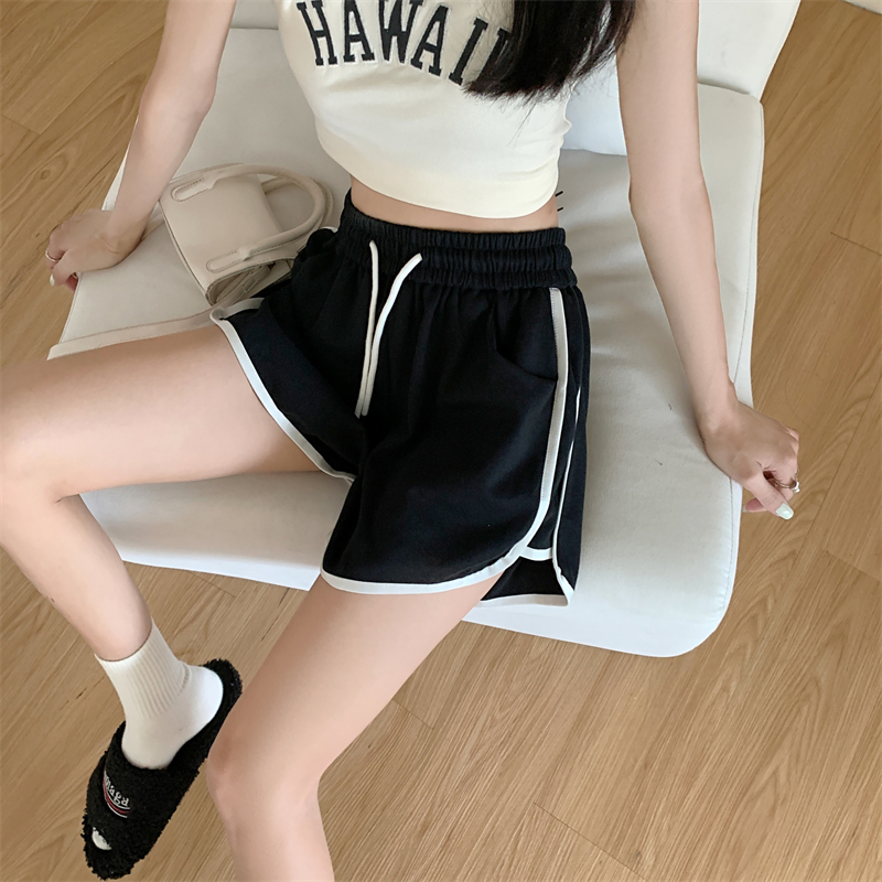 Short sports wide leg loose Casual mixed colors shorts