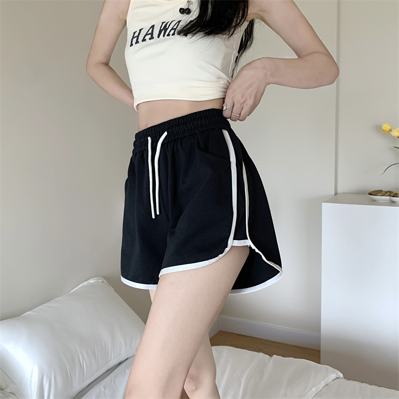 Short sports wide leg loose Casual mixed colors shorts